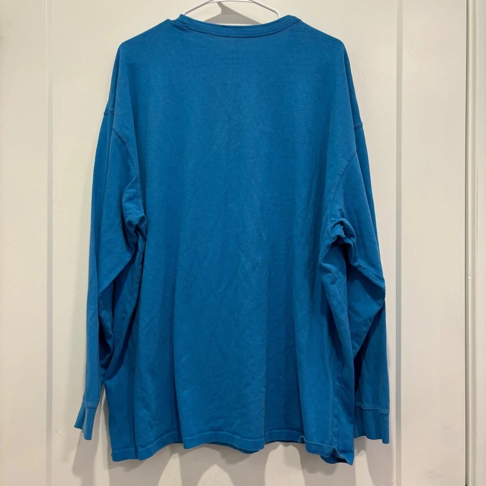 Nike Long Sleeve Pocket Tee Blue Loose Fit Heavyweight Cotton Mens‎ XXL